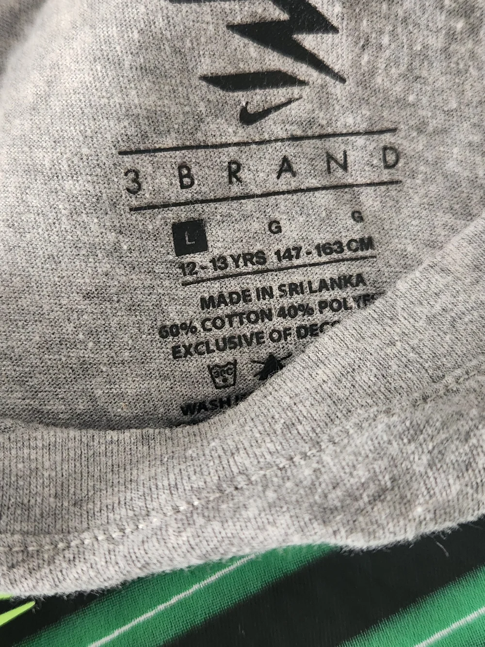 Nike Gray Tee with Neon Green and Black Graphic